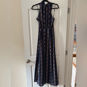 Lulu's Striped Navy and Red Maxi Dress